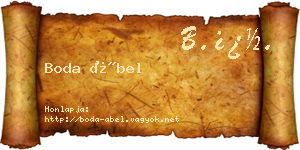 Boda Ábel névjegykártya
