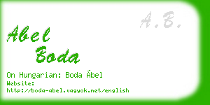 abel boda business card
