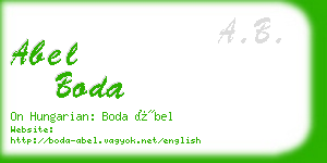 abel boda business card